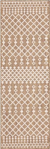 Nourison Home Positano Jute 2' x 6' Area Rug - Easy Clean, Non Shedding, Bed Room, Living Room, Dining Room, Kitchen (6' Runner) - color: Jute, size: 2' x 6' (Runner)