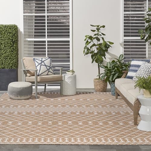 Nourison Home Positano Jute 9' x 12' Area Rug - Easy Clean, Non Shedding, Bed Room, Living Room, Dining Room, Kitchen (9' x 12') - color: Jute, size: 9' x 12' (Rectangular)