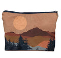 IWXYI Boho Mountain Sun forest Cosmetic Bag,Neutral Boho Mid-Century Sun Women's Makeup Make Up Bag Zipper Pouch Travel Toiletry Gifts For Women Teenage Girls Boho Lover - color: boho mountain