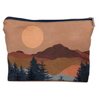 IWXYI Boho Mountain Sun forest Cosmetic Bag,Neutral Boho Mid-Century Sun Women's Makeup Make Up Bag Zipper Pouch Travel Toiletry Gifts For Women Teenage Girls Boho Lover - color: boho mountain