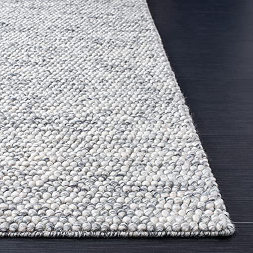 SAFAVIEH Natura Collection Accent Rug - 2' x 3', Light Grey & Ivory, Handmade Wool Blend, Textured Design, Ideal for Hallway, Bedroom, Foyer (NAT620G) - color: Light Grey/Ivory, size: 2' x 3' (Rectangular)
