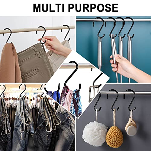 24 Pack 4 Inch Heavy Duty Large S Hooks - Vinyl & Rubber Coated Non Slip Metal S Hooks for Hanging Plants, Closet, Garden, Jeans, Jewelry, Pot, Pan, Cups, Towels - color: Black, size: 4 Inch-24 Pack
