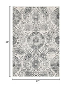 SAFAVIEH Madison Collection Accent Rug - 2'3" x 4', Cream & Silver, Boho Chic Glam Paisley Design, Non-Shedding & Easy Care, Ideal for High Traffic Areas in Entryway, Living Room, Bedroom (MAD600D) - color: Cream/Silver, size: 2'3" x 4' (Rectangular)