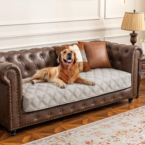Ameritex Waterproof Dog Bed Cover Pet Blanket with Anti-Slip Back for Furniture Bed Couch Sofa - color: Khaki, size: 30x60 Inch (Pack of 1)