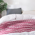 BOURINA Fluffy Chenille Knitted Fringe Throw Blanket Lightweight Soft Cozy for Bed Sofa Chair Throw Blankets Rose Wine 50" x 60" - color: A-rose Wind, size: 50"×60"