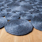 SAFAVIEH Natural Fiber Round Collection 5' Round Navy NF363N Handmade Boho Charm Farmhouse Jute Area Rug - color: Navy, size: 5' (Round)