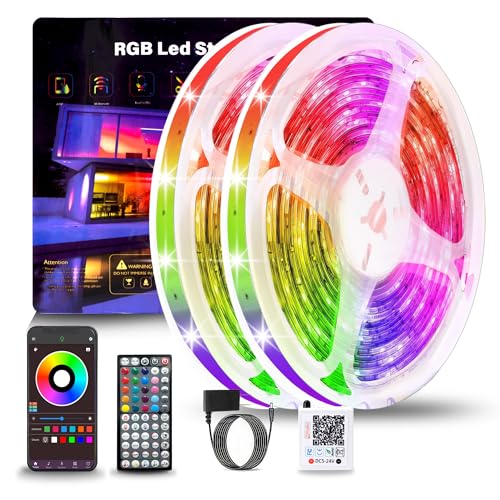 NBBUFF Led Lights for Bedroom 150ft (2 Rolls of 75FT), Color Changing RGB Led Strip Lights with 60 Keys Remote and App Control, Music Sync Led Lights for Room Kitchen Party Home Decor - size: 150 ft