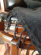 Open Road Goods Solid Color Mexican Yoga Blanket – Large Handwoven Throw for Yoga, Beach, Camping or Home – Soft and Durable Cotton Blend - color: Black