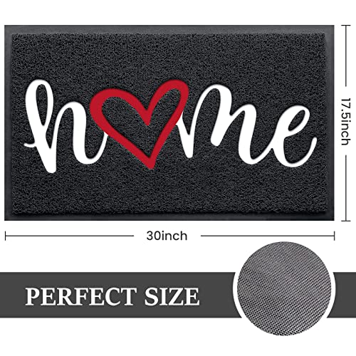 Door Mat, Welcome Mat Low Profile Floor Mat Front Doormat Indoor and Outdoor Doormat Non Slip Rugs for Entryway, Patio, High Traffic Areas (30"x17.5", Black-Home) - color: Black-home, size: 1'6" x 2'6" (Rectangular)