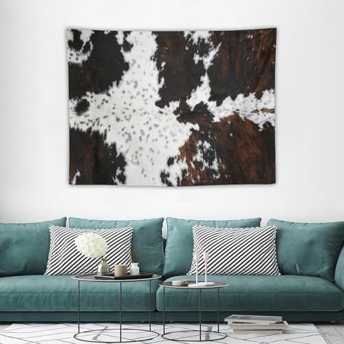 DDCBNS Abstract Cow Skin Tapestry,White Black Brown Cowhide Fur Print Wall Hanging,Farm Animal Skin Wall Hanging Tapestry Wall Art Home Décor for Bedroom Living Room Dorm Wall Décor 40" x 30" - color: Animal Skin_10, size: 40"L x 30"W
