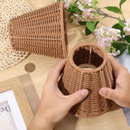 Clip-On Chandelier Lamp Shades Cone Imitation Rattan Lamp Shades Replacement Clip on Lamp Shade for Floor Lamp Pendant Light Wall Sconces, Camel, 5.9in diameter - color: Camel