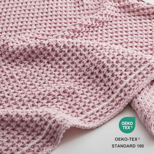 WESHIONGOO Pink Throw Blanket for Couch Soft Knit Throw Blanket with Chenille Yarn Non-Shedding, Chenille Blanket for Living Room Bed Sofa (50"*60") - color: Pink