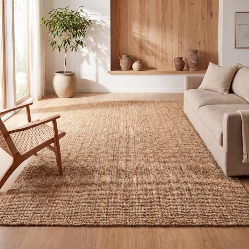 JONATHAN Y Pata Hand Woven Chunky Jute Natural Indoor Area Rug, 4x6, Bohemian, Rustic, Cottage, Easy-Cleaning for Living Room, Bedroom, Kitchen, Non-Shedding (NRF102A-4) - color: Natural, size: 4' x 6' (Rectangular)