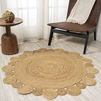 JONATHAN Y Eden Jute Hippie Circle Natural 6' Round Indoor Area Rug, Natural-Fibers, Geometric, Easy-Cleaning for Living Room, Bedroom, Kitchen, Pet Friendly, Non-Shedding (RNF102A-6R) - size: 6' (Round)