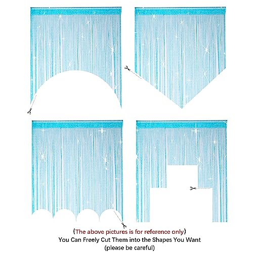2 Pack 39 x 79 Inch Beaded Curtain String Door Curtains, Hippie Room Decor Beaded Curtains for Doorway, Closet Curtains, Room Divider Privacy Decor, Boho Home Decoration for Bedroom, Party, Blue - color: Blue