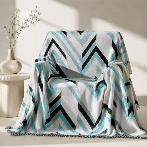 amorus Bohemian Throw Blanket Chenille Jacquard Tassels Cover, 63"*71",NO.5 | Boho Style blankets, modern Geometric, warm & cozy. For couch, bed, outdoor, car - color: Pattern 5, size: 63x71 in