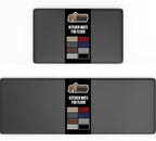 GORILLA GRIP 2 Pack Comfortable Cushioned Kitchen Mats for Floor, 17x29 + 17x59, Waterproof, Stain Resistant, 1/2 Inch Thick Soft Ergonomic Standing Desk Anti Fatigue Mat, Foam Supports Feet, Charcoal