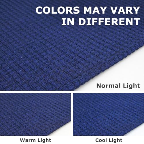 IOHOUZE Small Area Rug 2x3 Washable Woven Rugs for Entryway Non Slip Rubber Backed Front Door Rugs Indoor Doormat Throw Rug Floor Carpet for Entrance Kitchen, Royal Blue/Navy - color: Royal Blue/Navy, size: 2' x 3' (Rectangular)