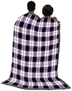 Pure Country Weavers Boysenberry Plaid Blanket - Gift Tapestry Throw Woven from Cotton - Made in the USA (72x54) - color: Boysenberry