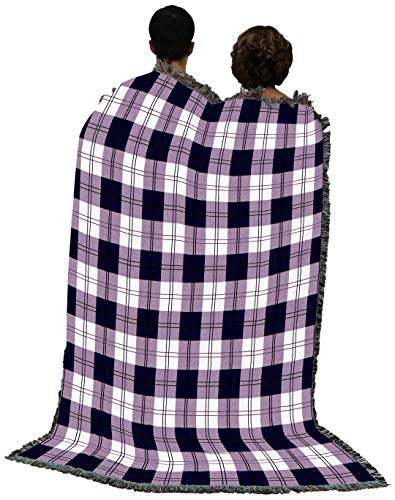 Pure Country Weavers Boysenberry Plaid Blanket - Gift Tapestry Throw Woven from Cotton - Made in the USA (72x54) - color: Boysenberry