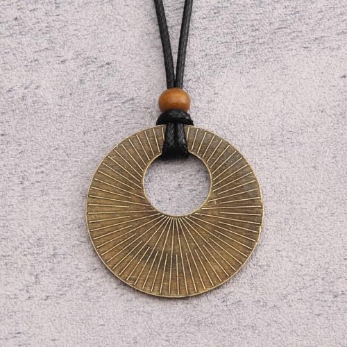Leather Necklace for Women Long Boho Pendant Hippie Choker Necklace Bohemian Layered Leather Rope Wooden Jewelry Gifts - style: Bohemian Choker Necklace