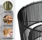 Woven Rattan Pendant Lamp, 16 Inch Large Natural Simple Hand Weaved Coastal Beach Black Rope Hanging Pendant Light Fixture for Dining Room Living Room Bedroom Kitchen Foyer - size: 6528L