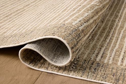 Loloi Jeremiah Brent Bleecker Collection BLE-02 Sand/Charcoal 4'-0" x 6'-0" Accent Rug - color: Sand / Charcoal, size: 4' x 6' (Rectangular)