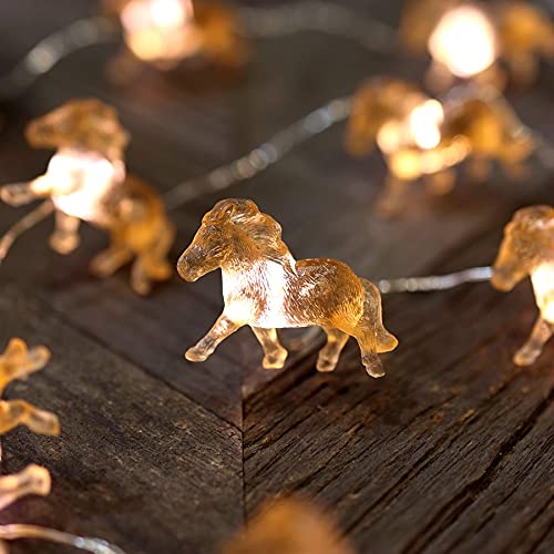 Fairy Pony String Lights Unique Decorative Light Horse Gifts for Girls Cute Lights 20LEDs 8ft Battery Operated for Birthday Horse Lover Xmas Thanksgiving Decor - color: Battery power