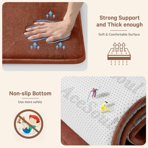 Baby Play Mat for Floor,Ultra Thick Elastic Foam 50"x50" Playmat Tummy Time Muscle Crawling Exercise Activity Cushion Gym Mat Nursery Playroom Area Kids Rug for Babies, Toddlers,Infants,Brick Red - color: Brick Red, size: 50"x50"