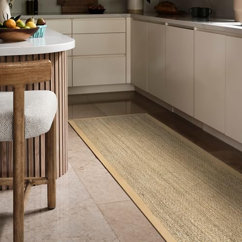 Nuloom Elijah Beige/Natural, 2'6" x 10', Basketweave, Seagrass, Soft and Textured, High Traffic, Stain Resistant, Easy Clean, Durable Runner for Bedroom, Living Room, Dining, Den, Foyer, Entryway - color: Beige, size: 2'6" x 10' (Rectangular)