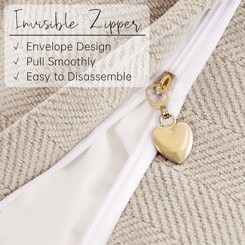 ZWJD Beige Pillow Covers 16x16 Set of 2 Chenille Throw Pillow Covers with Elegant Design Soft and Luxurious Decorative Throw Pillows for Couch, Bed, and Home Decor - color: Beige, size: 16" x 16" (Pack of 2)