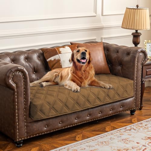 Ameritex Waterproof Dog Bed Cover Pet Blanket with Anti-Slip Back for Furniture Bed Couch Sofa - color: Camel, size: 30x53 Inch (Pack of 1)
