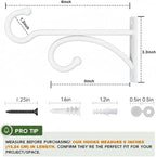 2Pack 6 Inch Plant Hangers for Hanging Baskets, Hanger for Indoor and Outdoor Plant Pots Holder, Wall Hook for Planters, Flower Basket, Wind Chimes, Lantern, Light, Bird Feeder, Home Décor-White