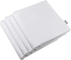 Thmyo 4-Pack 100% Cotton Comfortable Solid Decorative Throw Pillow Case Square Cushion Cover Pillowcase Sublimation Blank Pillow Covers DIY Throw Pillowcase for Sofa Christmas(24x24inch/60x60cm,White)