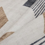 ReaLife Rugs Machine Washable Area Rug Runner - Living Room Bedroom Bathroom Kitchen Entryway Office - Non-Slip Baking Low Pile Stain Resistant Premium - Modern Geometric - Theo - Beige 2'6" x 6' - color: Theo - Beige, size: 2'6" x 6' (Rectangular)