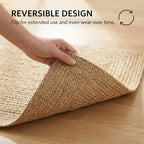 Super Area Rugs Farmhouse Jute Braided Rug - Reversible Natural Fiber- Eco Friendly Rug for Living Room - Kitchen - Entryway Hand Woven, Natural, Rectangle 2' X 3' - color: Natural, size: 2' x 3' (Rectangular)