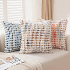 Boho Throw Pillow Covers Set of 2-18x18 Inch Farmhouse Tufted Pillow Covers Neutral Chenille Boho Throw Pillows, Accent Fluffy Pillow Cases for Couch Living Room Bed Sofa, Yellow and White - color: Yellow, size: 18" x 18" (Pack of 2)