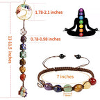 1 Set of Tree of Life Ornament and 7 Chakra Bracelet Healing Crystals Feng Shui Hanging Ornament 7 Chakra Wall Ornament