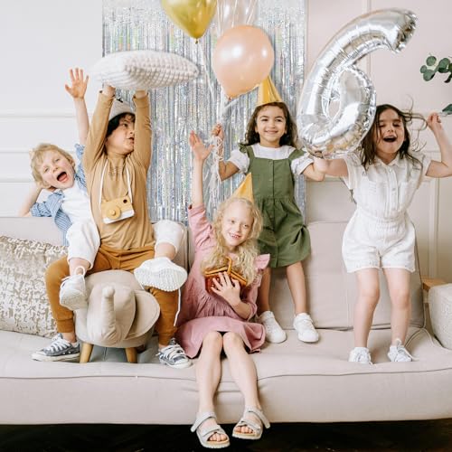 3 Pack Silver Backdrop Curtain Party Decorations Foil Fringe Backdrop Silver Tinsel Streamers Birthday Bachelorette New Year Christmas Wedding Baby Shower Disco Party Decorations - color: Silver
