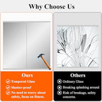 Ruomeng Home Gym Mirror, 55''x24''x2PCS Full Length, Large Frameless Body Mirror Tempered Glass for Gym, Workout, Yoga, Garage, Dance Studio - size: 55"x24"-2pcs