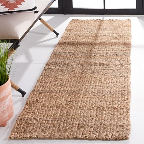 SAFAVIEH Natural Fiber Collection Runner Rug - 2'3" x 11', Natural, Handmade Farmhouse Jute, Ideal for High Traffic Areas in Living Room, Bedroom (NF732A) - size: 2'3" x 11' (Runner)