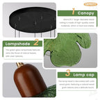 Long Chandelier for High Ceilings Flower Pendant Light 6-Lights Modern Black Chandelier Green Hanging Flush Mount Lighting Fixtures for Spiral Staircase Foyer Entryway Living - color: Green, 6 Lights