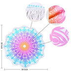 Large Microfiber Boho Mandala Beach Towel Round Bohemian Beach Blanket Hippie Indian Throw Blanket Beach Tapestry Thick Sand Free Quick Dry Yoga Picnic Mat Wall Decor Circle Tablecloth,59'',Aqua Blue - color: Aqua Blue Mandala