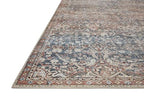 Loloi Chris Loves Julia Jules Collection JUL-06 Denim/Spice 9'-6" x 14', .13" Pile Height, Area Rug - color: Denim / Spice, size: 9' x 14' (Rectangular)