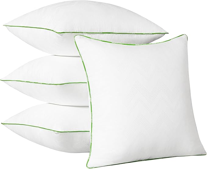 Ashler 24x24 Pillows Insert (Set of 4) - Throw Pillow Inserts with 100% Cotton Cover - 24 Inch Square Interior Sofa Stuffer Pillow Inserts -Decorative White Couch Pillow
