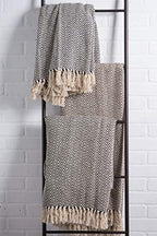 DII Chevron Throw Collection Handloomed Cotton, 50x60, Black - color: Black, size: 50x60"