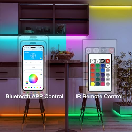 DAYBETTER Smart RGB Led Strip Lights, 150ft Led Lights for Bedroom with App Control, Multicolor Changing Led Light Strips Apply for Home Decor, Living Room, Kitchen, Home Party Decoration - size: 150 ft