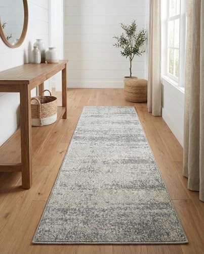 Rugs.com - Angelica Rug – 6 Ft Runner Gray Easy-Clean Rug – Ideal for Hallways, Kitchens, and Entryways - color: Grey, size: 2' x 6' (Runner)