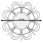 Vintiquewise Decorative Flower Shape Woven Rattan Wood Round Modern Hanging Wall Mirror - size: 2"L x 24"W