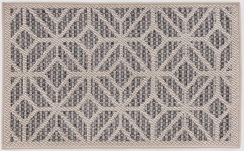 Rugshop Blue Contemporary Geometric Indoor/Outdoor Area Rug — Hose Washable for Entryway, Kitchen and Bathroom, 2' x 3' - size: 2' x 3' (Rectangular)